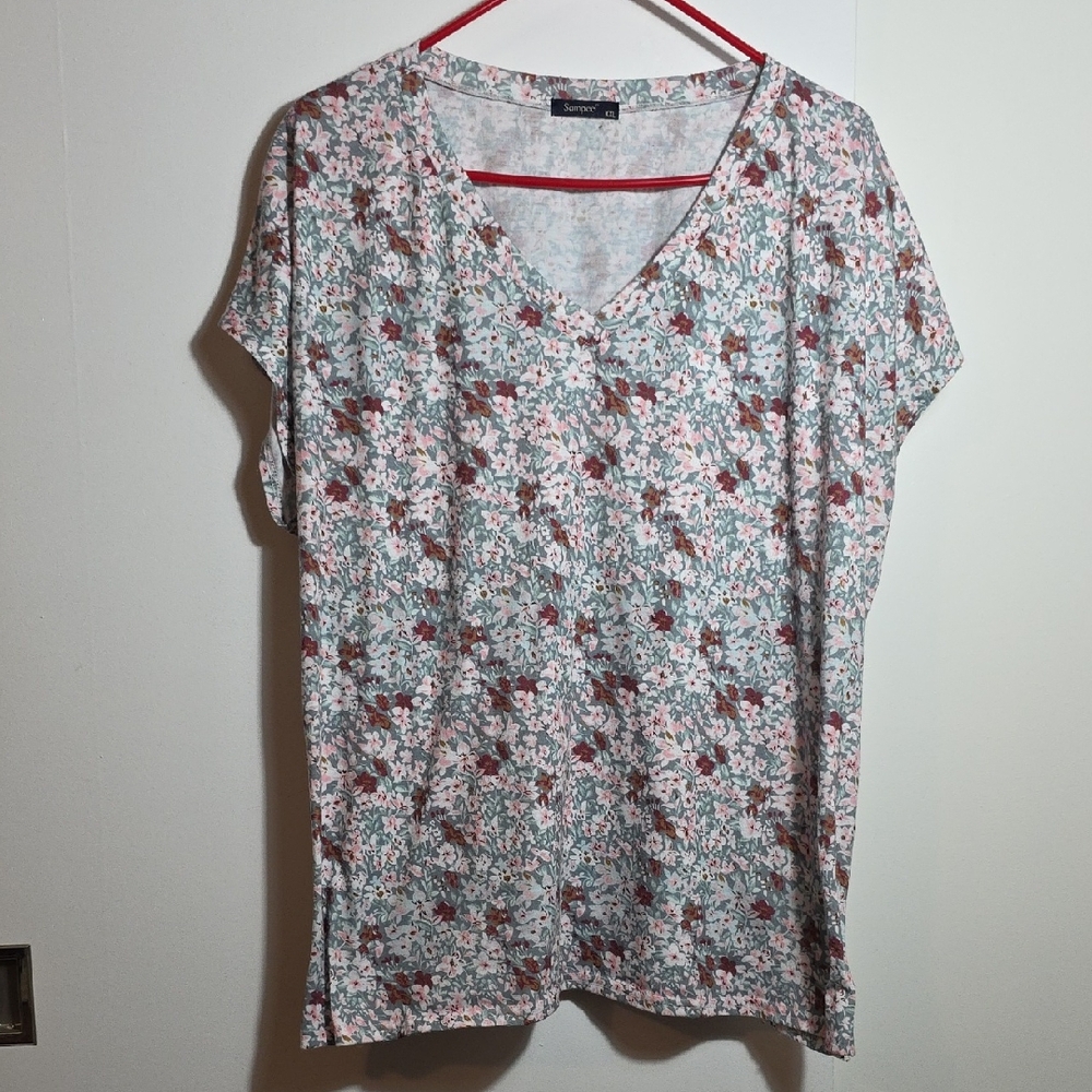 Floral V-Neck Women's Top